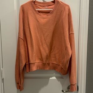 Orange corded cropped sweatshirt by Aerie